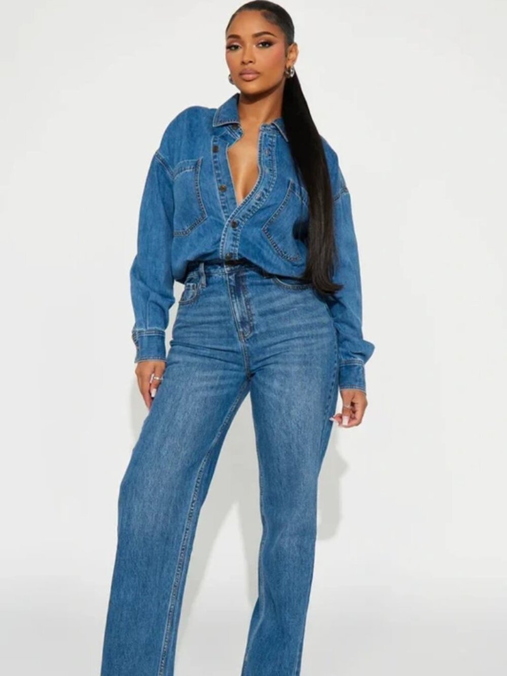 Farmer's Market Cutie Denim Jumpsuit - Medium Wash